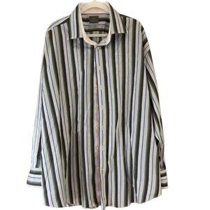 Thomas Dean Men's Striped Dress Shirt - 3XB